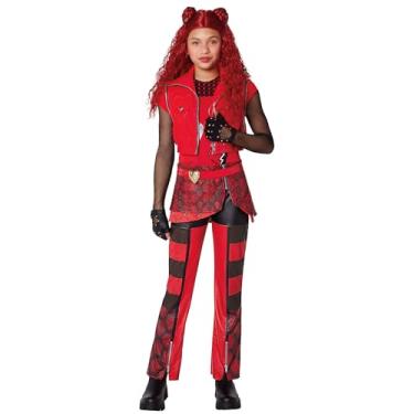 Imagem de Spirit Halloween Descendants: The Ride of Red Kids Red Jumpsuit Costume | Officially Licensed | Theatrical Outfit