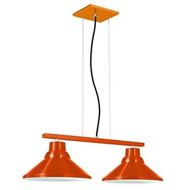 Imagem de Pendente Redondo Duplo 2 Lâmpadas Pantoja & Carmona, 60w 220v Laranja