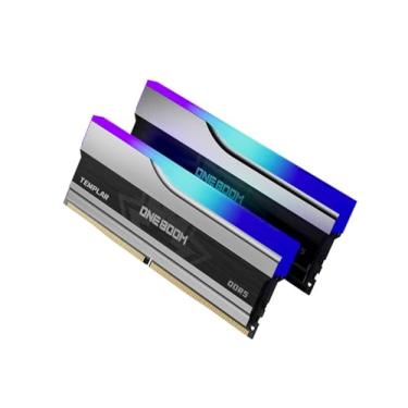 Imagem de KingSpec ONEBOOM Templar 32GB DDR5 RAM 6000MHz para desktop de jogos, memória RAM de computador CL46 2x16GB 1,35V CL46 com dissipador de calor Silver X, suporta overclocking e sincronização com luz