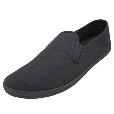 Imagem de LF Wear tênis masculino de lona sem cadarço, Preto, 11