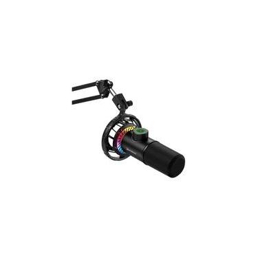 Imagem de Microfone Gamer Cardióide KBM! GAMING, Podcast, Streaming, RGB, Antivibração, Suporte Articulado de Mesa, Preto - KGMF300PT