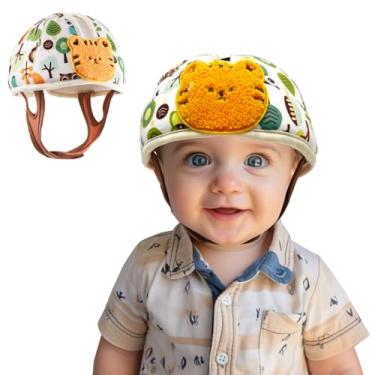 Imagem de Domayllay Capacete Protetor Macio para Bebê (1-2 Anos) - Segurança para Engatinhar e Primeiros Passos, Anti-quedas - (Tigre laranja)