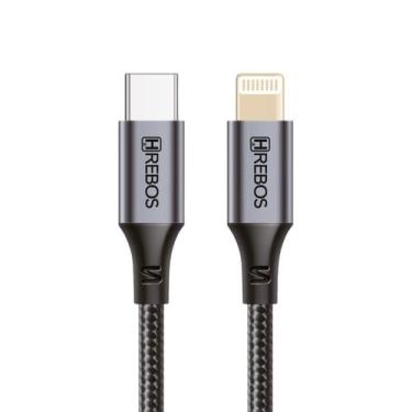 Imagem de Cabo de Carregador para Iphon USB C Lighting Hrebos Carga Rápida 27W C