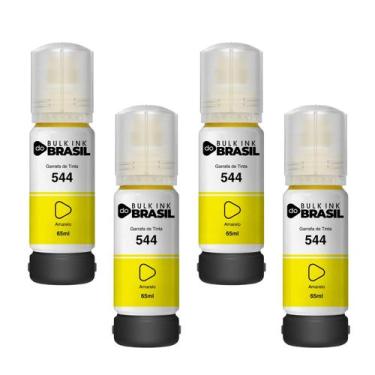 Imagem de Kit 04 Tintas compatível T544 Amarelo para impressora Ecotank Epson - 