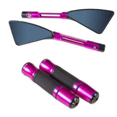 Imagem de Kit Rosa Manopla Jupiter Retrovisor Z400 Z650 Z750 Z800 Z900 - Stark R