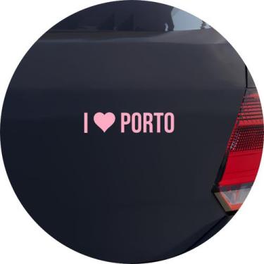 Imagem de Adesivo de Carro Eu Amo Porto - I Love Porto - Cor Marrom - Melhor Ade