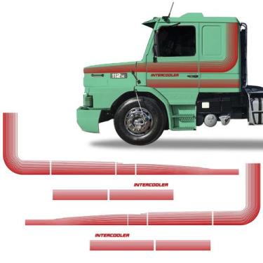 Imagem de Faixas Scania 112 113 1986/1991 Intercooler Adesivo Vermelho - SPORTIN