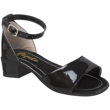 Imagem de Sandália Feminina Infantil Com Salto Saltinho Social Festa (Preta, BR, Criança de 4 a 8 anos, Numérico, 29)