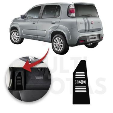 Imagem de Descanso De Pé Fiat Novo Uno 2015 A 2021 Aço Escovado Preto - sofistic