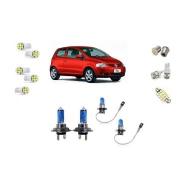 Imagem de Kit Lâmpada Leds + Farol Fox 2006 2007 2008 Farol Simples - Blue Lion,