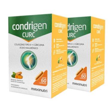 Imagem de Kit 2 Condrigen Curc Colágeno Tipo 2 + Acido Hialuronico 60 Cáps Maxin