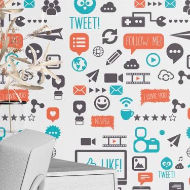 Imagem de Papel De Parede Adesivo Lavável Loja De Informática Computador Celular