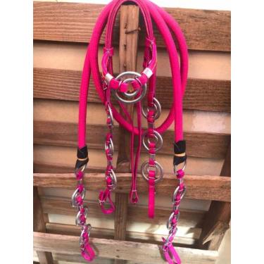 Imagem de Cabeçada E Redea Argolada Couro Leg Cavalo Mula Eguas Burros - AF COUR