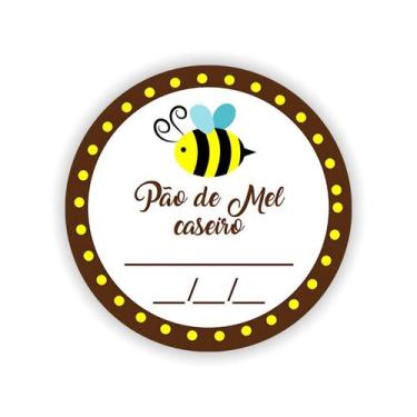 Imagem de 250 Adesivos - Etiqueta Pão de Mel Caseiro - Redondo 3 Cm  - 4Food Pri