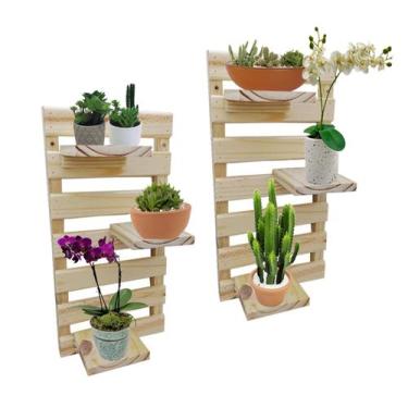 Imagem de Floreira Jardim Vertical Jardineiras Vaso Suculenta Kit C/ 2 - RecArte