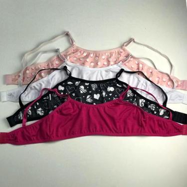 Imagem de Kit 7 Sutiã Infantil Top Sem Bojo Lingerie Infanto Juvenil - Empório d