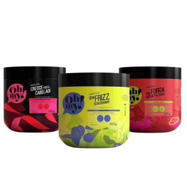 Imagem de Kit Máscaras Cresce mais + Sem frizz + Era força que me faltava - 500g