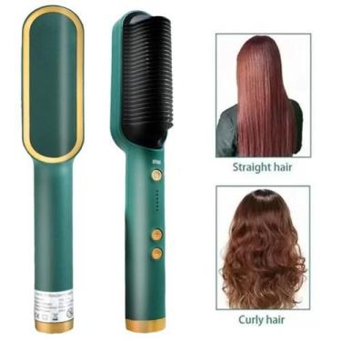 Imagem de Prancha Escova Alisadora Pente Elétrico Profissional Bivolt - Woocomme