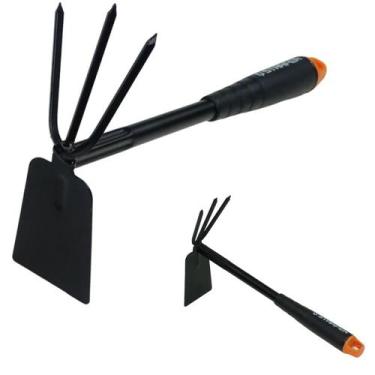 Imagem de Sacho Cultivador de 3 Pontas Cabo para Jardinagem Capinar Agricultura 