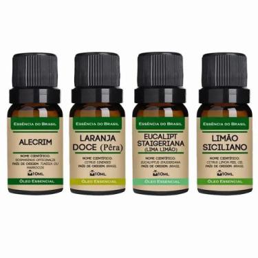 Imagem de Kit 4 Óleos Essenciais Alecrim, Eucalipto, Laranja, Limão - Essência D