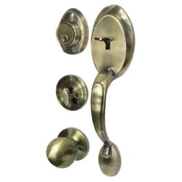 Imagem de Fechadura Retrô Blim Blim Antique Ourovelho Externa Colonial - Aquatal