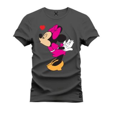 Imagem de Camiseta 100% Algodão Confortável Premium Estampada Minnie Beijinho - 