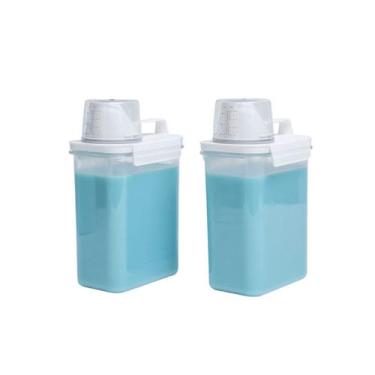 Imagem de Kit com 2 porta sabão em pó 1,8L com copo dosador e travas - Oikos, U,