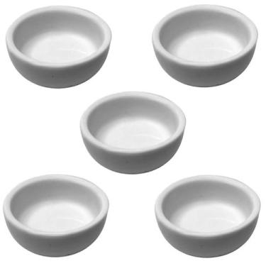 Imagem de KIT 5 Manteigueiras Pequenas de Porcelana Redonda 40ml Hotel - Terrama