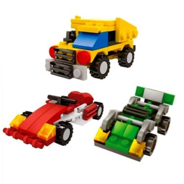 Imagem de Kit 3 Brinquedos Bloco Montar 2em1 F1 Kart Caminhão Guerra - CITY BLOC