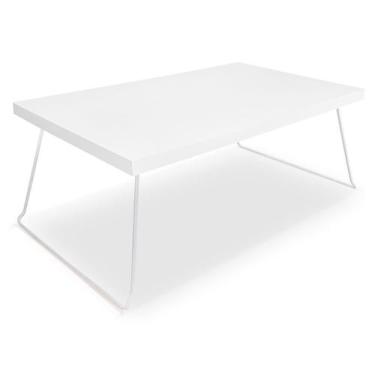 Imagem de Mesa de Centro Berlim Retangular em Aço e MDF Clean - Branca - Genus M