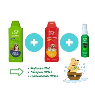 Imagem de Kit PetClean Shampoo Bomba Vitamina + Condicionador Perfume Banho e To