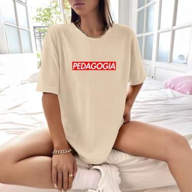Imagem de Camisa Camiseta Feminina Estampada Suprem Pedagogia 100% Algodão Fio 3