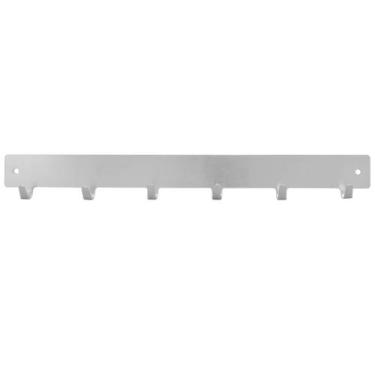 Imagem de Cabide Parede Metal 29cm Fixação Sem Furos Adesivo 6 Ganchos - UnyHome