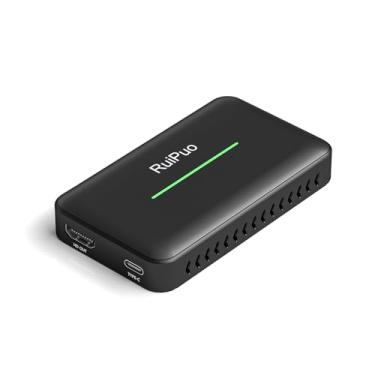 Imagem de Placa de captura de vídeo preta, 4K 60HZ Placa de captura de vídeo de entrada HDMI única 1080P/60Hz HDMI para USB 3.0 placa de captura de áudio e vídeo compatível com Windows 7/8/8.1/10/11, Linux e