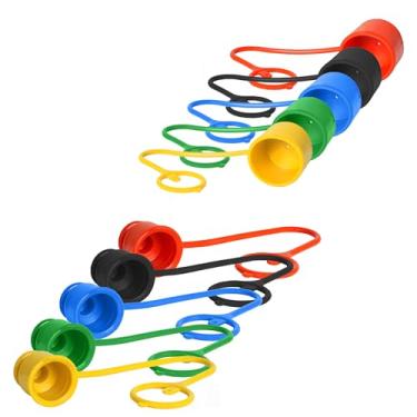 Imagem de (Conjunto com 5) 1/2 acessórios de minicarregadeira de face plana acoplador hidráulico tampa de poeira macho e tampa de plugue fêmea, ISO 16028 Conexões hidráulicas de desconexão rápida de plugue de