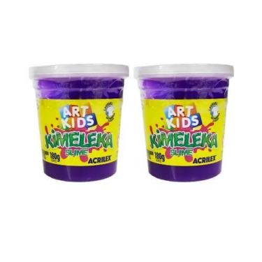 Imagem de Kit 2 Geleinha Slime Kimeleka 180g Acrilex Barato Divertido, Violeta