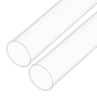 Imagem de Rebower Tubo rígido de plástico transparente de 25,4 cm 26 mm x 32 mm (1" x 1,25") tubo de acrílico redondo de policarbonato, [para encanamento, hidráulica, aquário, bricolage] - 2 peças