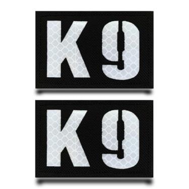 Imagem de 2 peças K-9 Patch refletivo infravermelho para cães de serviço bordado militar gancho e laço aplique emblema tático bandeira para roupas de animais de médio e grande porte, arnês, coletes, coleira