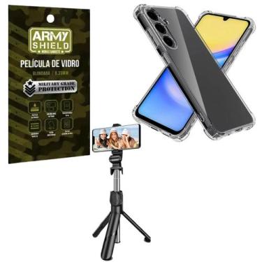 Imagem de Capa Capinha Transparente Para Galaxy A16 + Tripé Selfie Bluetooth + P