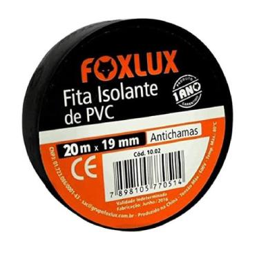 Imagem de Fita Isolante de PVC Antichamas 20M x 19mm Preta 1 Unidade Foxlux