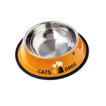Imagem de Comedouro Bebedouro Inox 16cm Para Pet Cachorro Gato Cores - IDEA