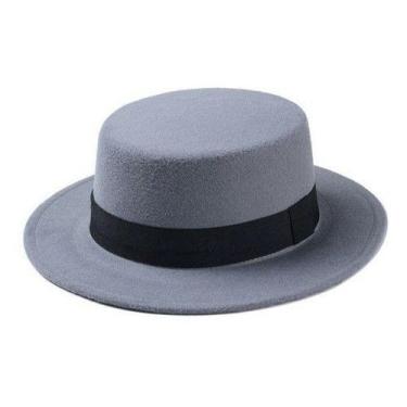 Imagem de Chapéu Boater Palheta Tendencia  Out-inv - Mrvendas, aba 5,5, Marrom, 