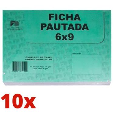 Imagem de Ficha Pautada 6x9 10 Pacotes- Branco 150g - FD GRÁFICA