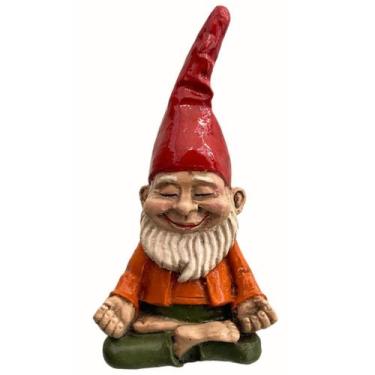 Imagem de Escultura Gnomo em Resina Meditando Yoga Pequeno - LZ Decorações