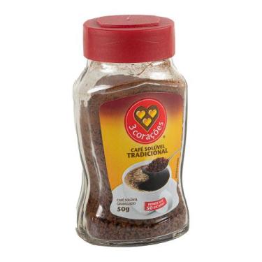 Imagem de Café Solúvel Tradicional Vidro 3 CORAÇÕES 50g