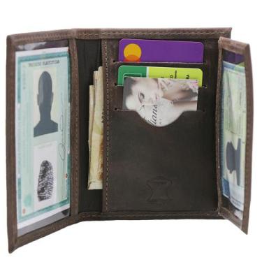 Imagem de Carteira Masculina Porta Rg Porta Cnh Porta Cartões Em Couro Café - Jo