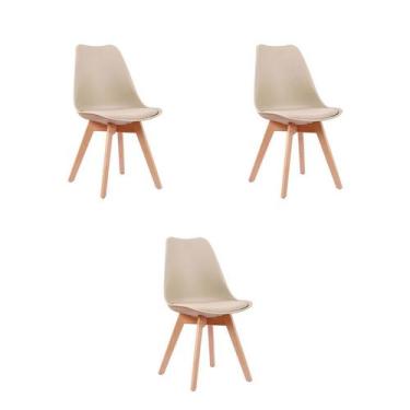 Imagem de Kit 3 Cadeiras Jantar Leda Nude Polipropileno - Rivatti