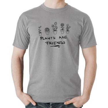 Imagem de Camiseta Algodão Plants are Friends - Foca na Moda, Cinza, G