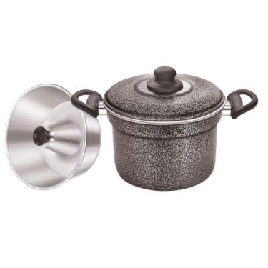 Imagem de Conjunto Forma Pudim Banho Maria e Panela Alumínio 2 em 1 Grafite MP A