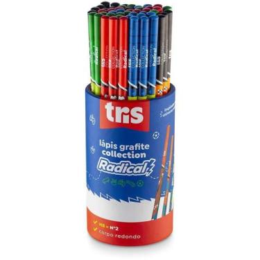 Imagem de Lápis Preto Redondo Decorado TRIS Collection Radical com 4 Estampas (p